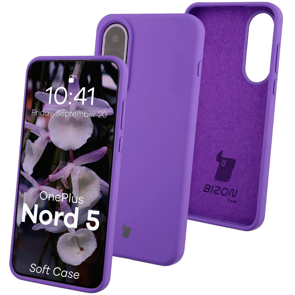 Silikonowe etui Bizon Soft Case do OnePlus Nord 5, fioletowe