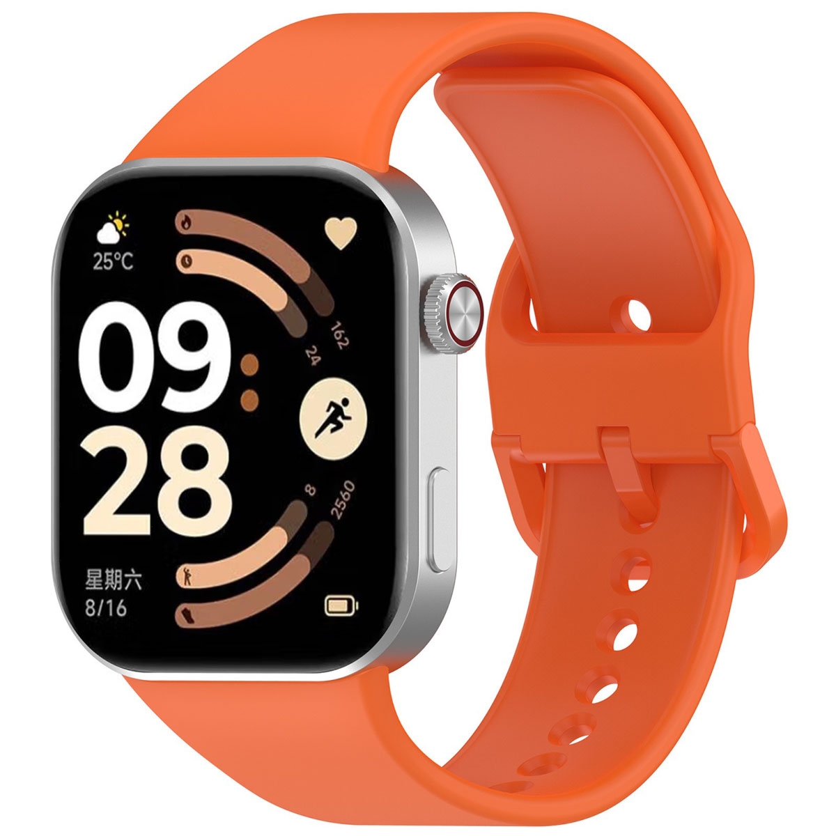 Silikonowy pasek Bizon Strap Watch Silicone do Xiaomi Redmi Watch 6 / 5 / 4 /Smart Band 10 Pro / 9 Pro / 8 Pro, pomarańczowy