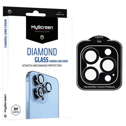 Image of Szkło hartowane na aparat MyScreen Diamond Glass Camera Lens Cover dla iPhone 14 Pro/14 Pro Max, czarne