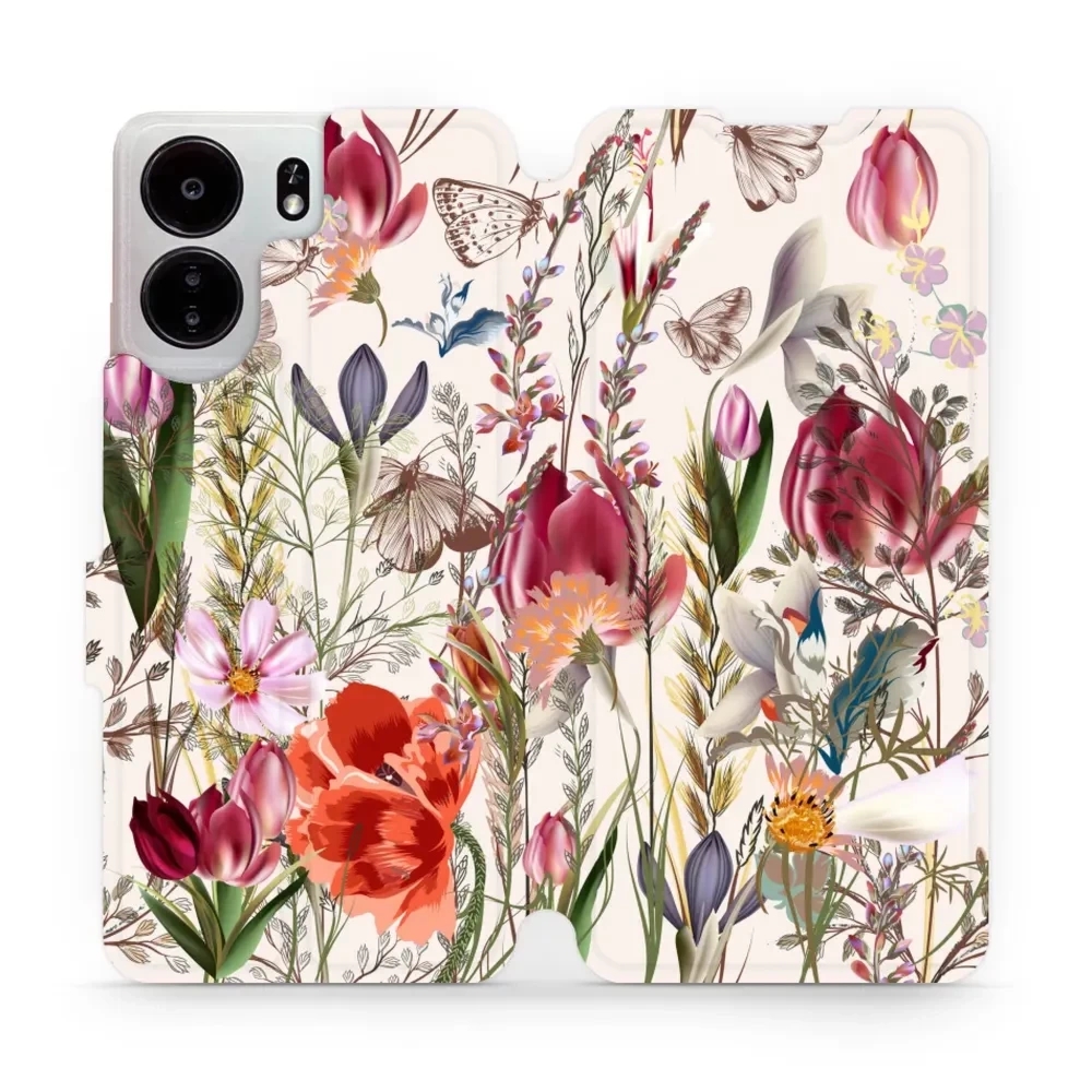 Etui z klapką do Xiaomi Poco C65, Mobiwear Book, bukiet kwiatów