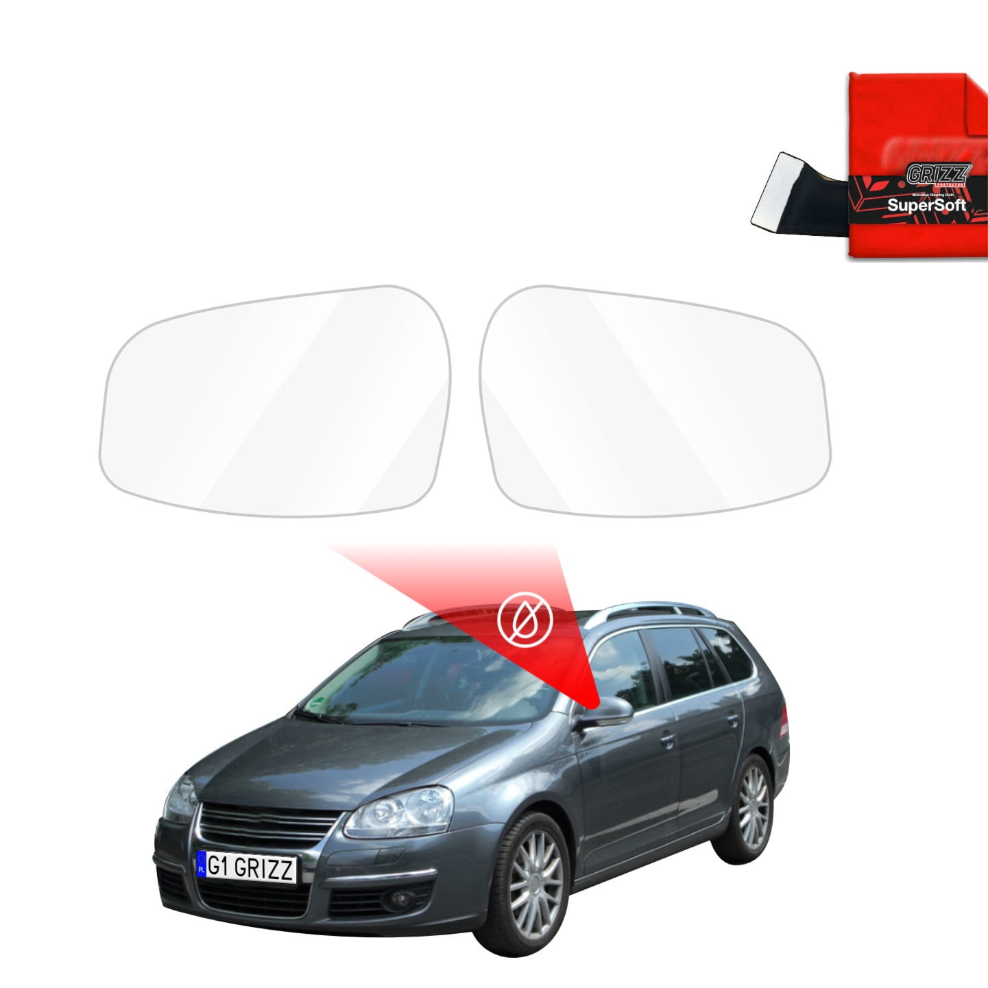 Folia przeciwdeszczowa Grizz Protector na lusterka do Volkswagen Golf 5 Variant (2003-2009)