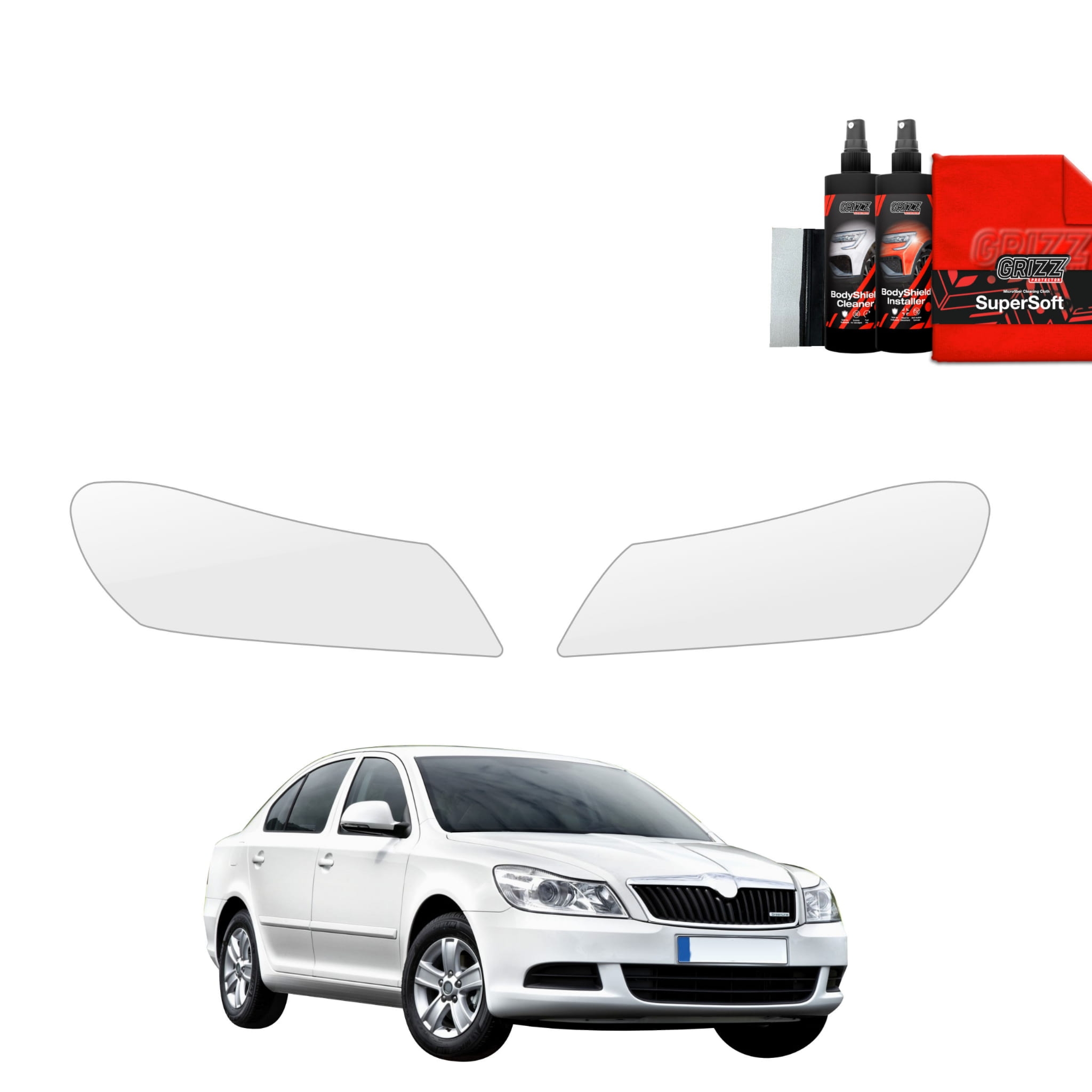 2w1 Folia ochronna na lampy Grizz Protector do Skoda Octavia 2 Sedan Facelifting (2008-2013)