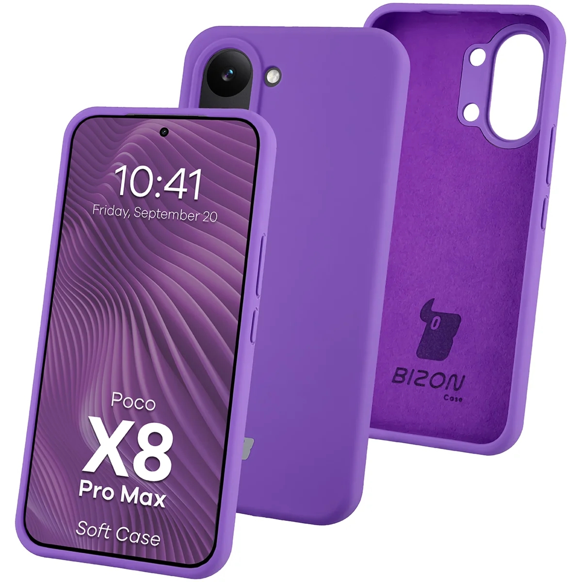 Silikonowe etui Bizon Soft Case do Xiaomi POCO X8 Pro Max, fioletowe