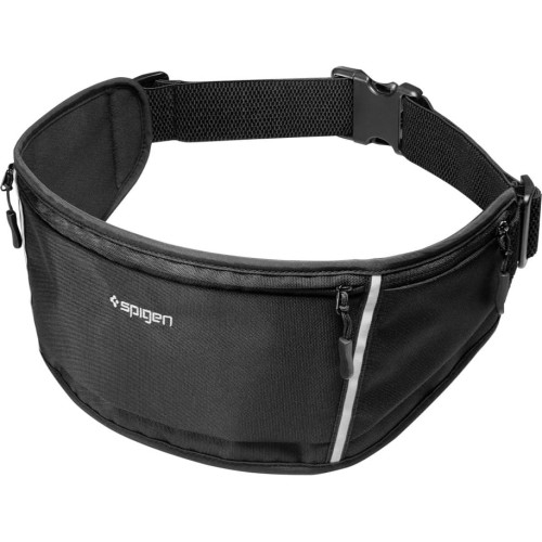 Image of Pas biodrowy do biegania, Spigen A710 Dynamic Shield Waist Bag, czarny