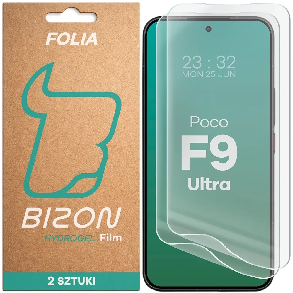 Folia hydrożelowa na ekran Bizon Film Hydrogel Front Duo do Xiaomi POCO F9 Ultra, 2 sztuki