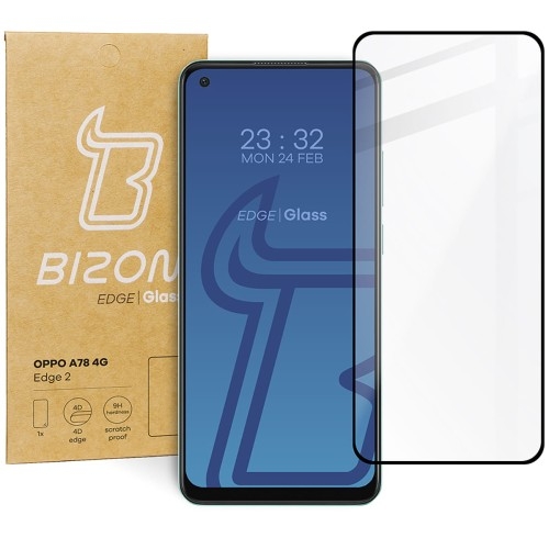 Image of Szkło hartowane Bizon Glass Edge 2 do Oppo A78 4G, czarne