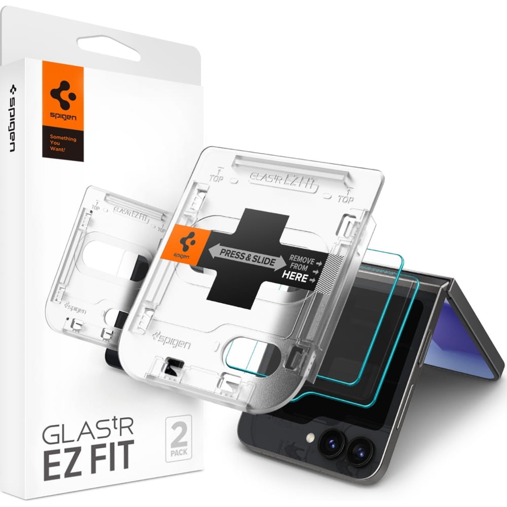 Szkło do etui + Aplikator Spigen Glas.tr EZ Fit 2-Pack do Galaxy Z Flip7 FE / Z Flip6, przezroczyste