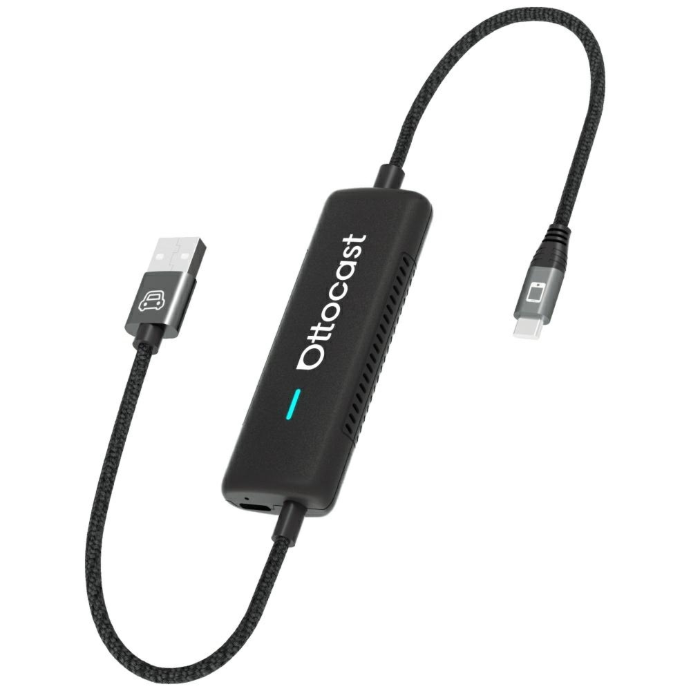 Adapter do bezprzewodowego CarPlay z mirroringiem ekranu telefonu, Ottocast Mirror Touch CA450-T, czarny