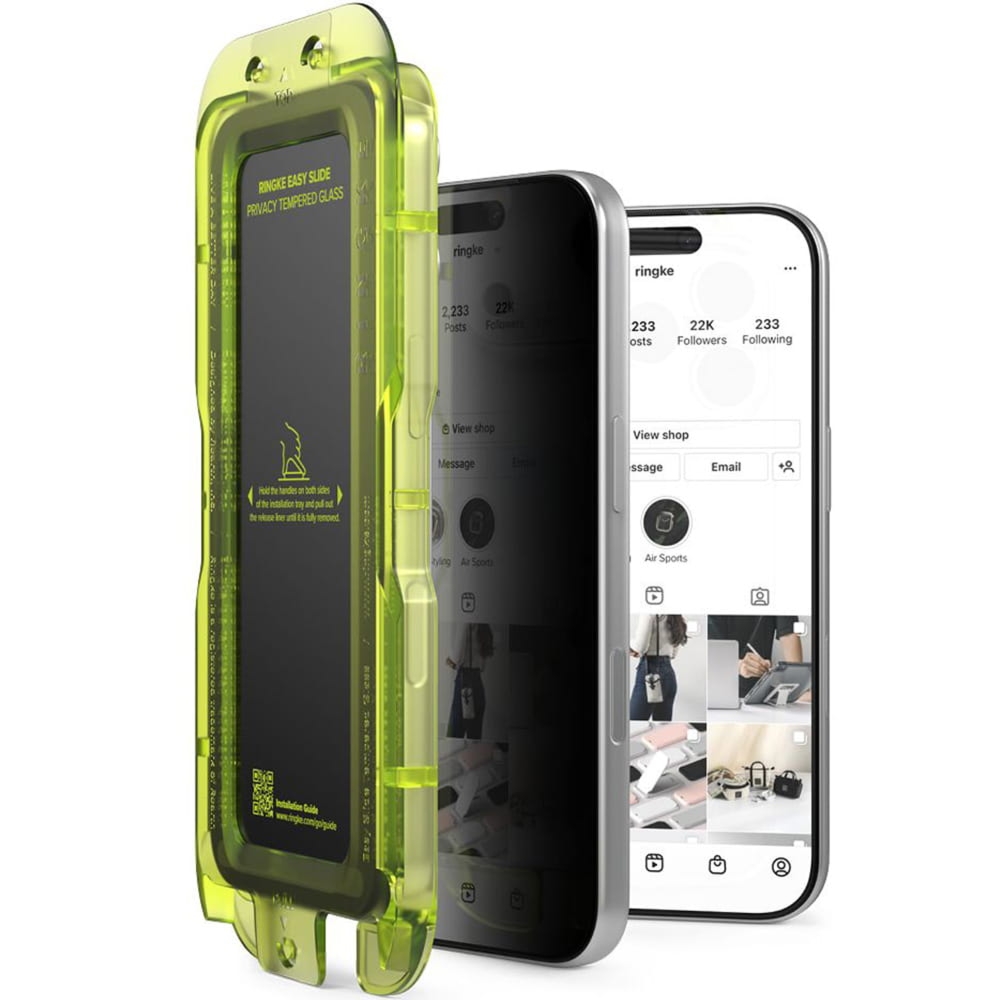 Szkło prywatyzujące na ekran z aplikatorem Ringke Easy Slide 2-Pack Privacy do iPhone 17 Pro, 2 sztuki