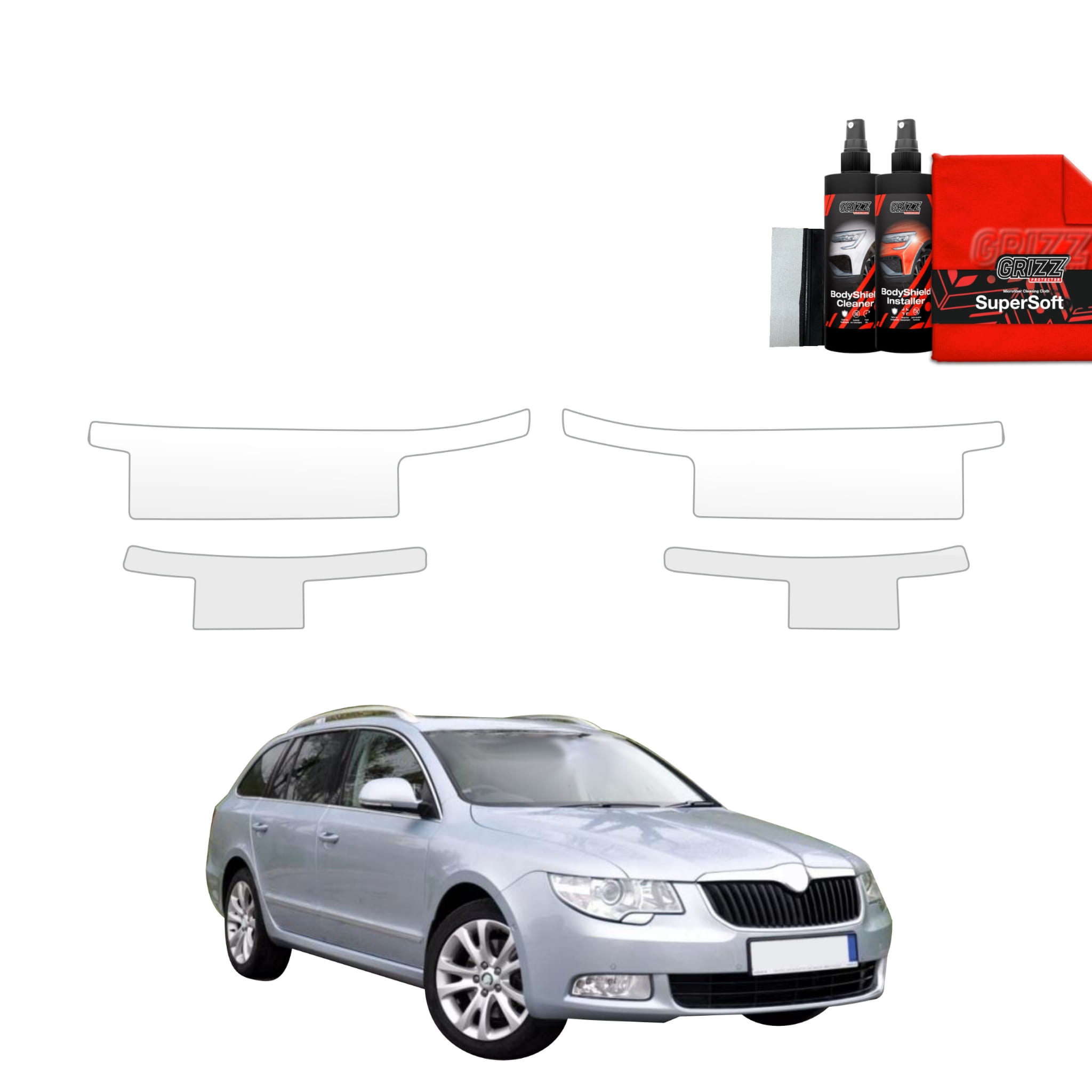 4w1 Folia ochronna na progi Grizz Protector do Skoda Superb 2 Sedan 4D (2008-2013)