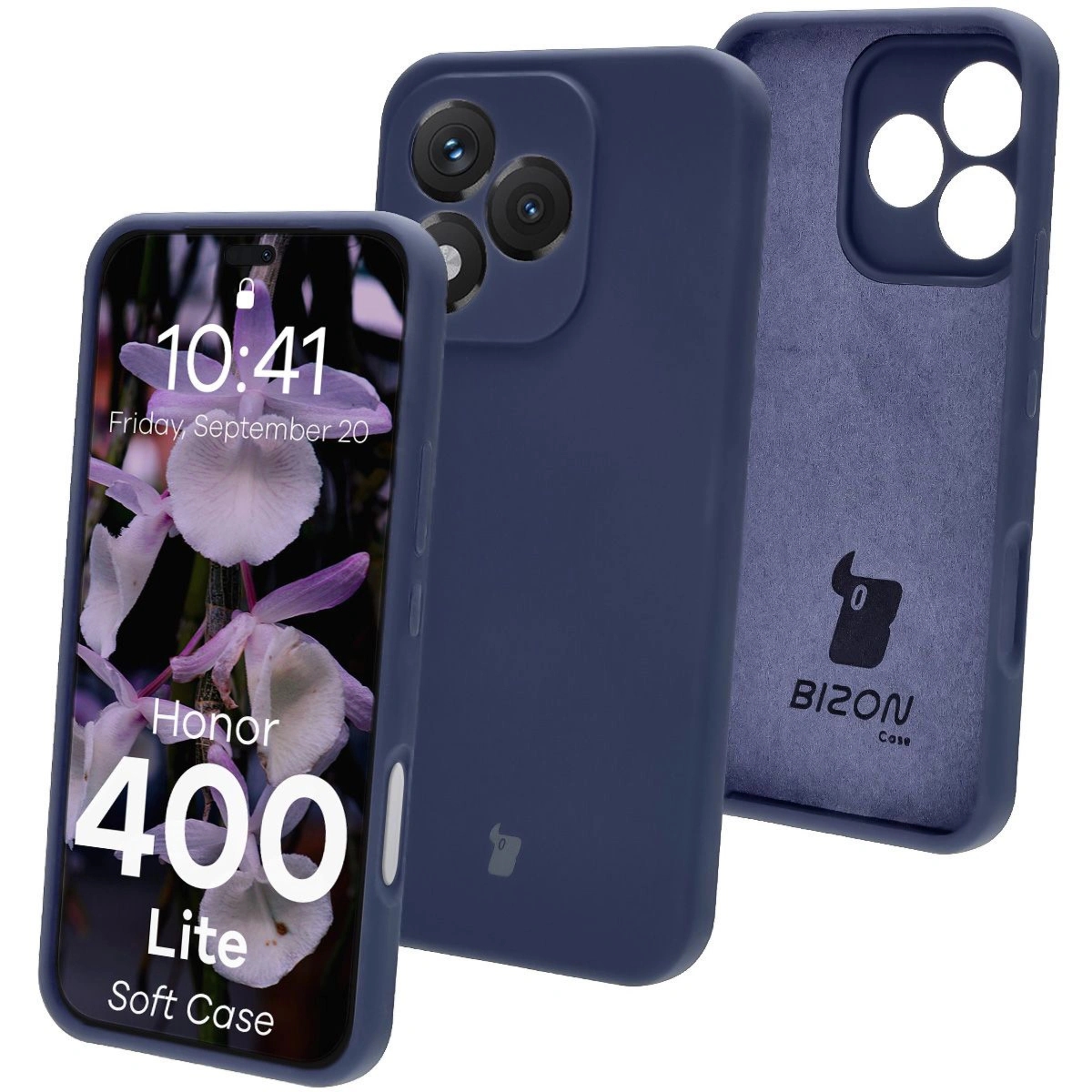 Silikonowe etui Bizon Soft Case do Honor 400 Lite, ciemnoniebieskie