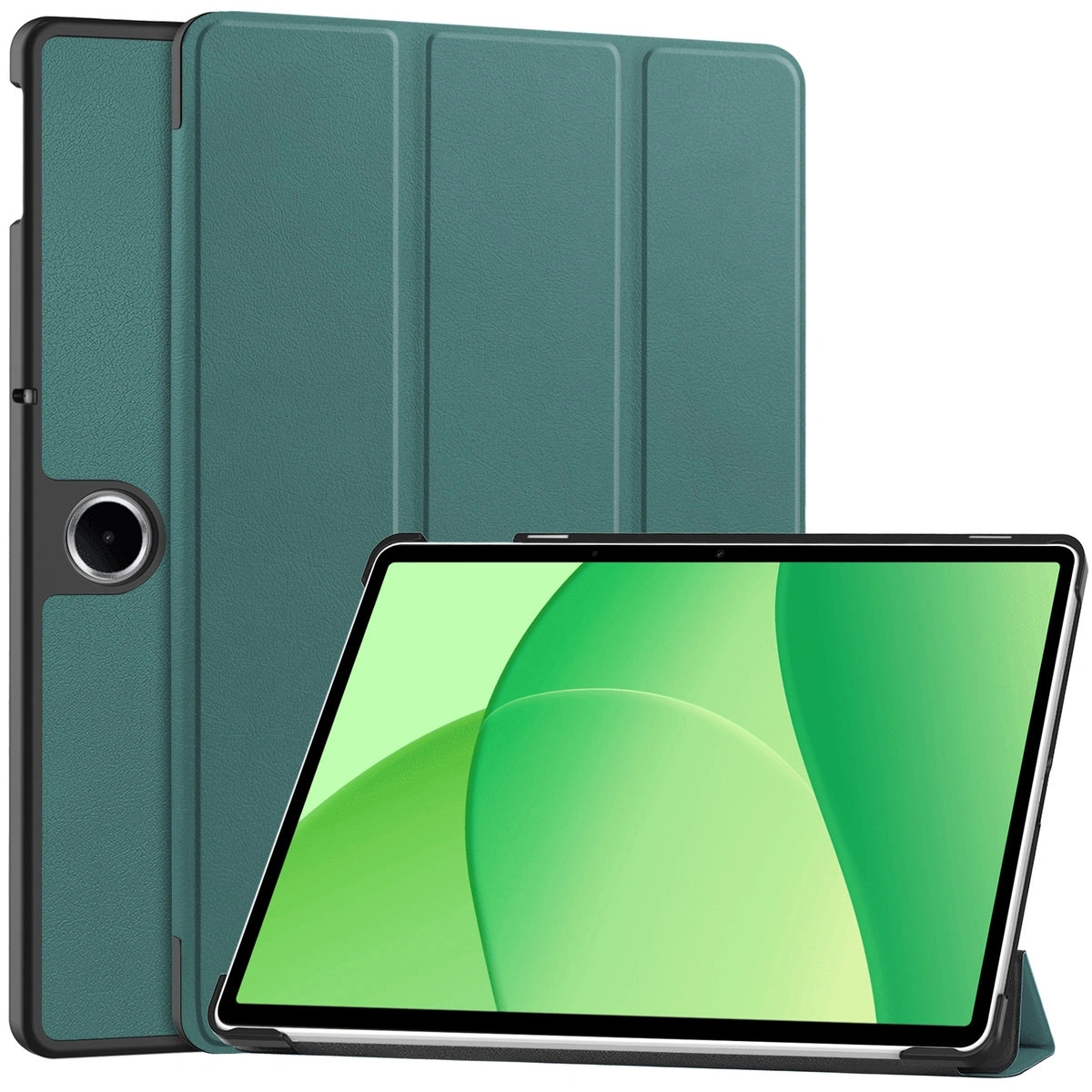 Image of Etui z klapką Bizon Case Tab Croc do OnePlus Pad Lite / Oppo Pad SE, ciemnozielone