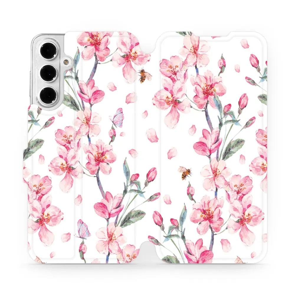Etui z klapką do Galaxy A16 5G, Mobiwear Book, różowa wiosna