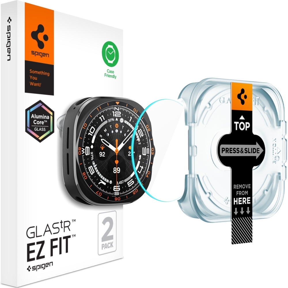 Szkło do etui + Aplikator Spigen Glas.tR EZ Fit AC 2-Pack do Galaxy Watch Ultra 2 47 mm