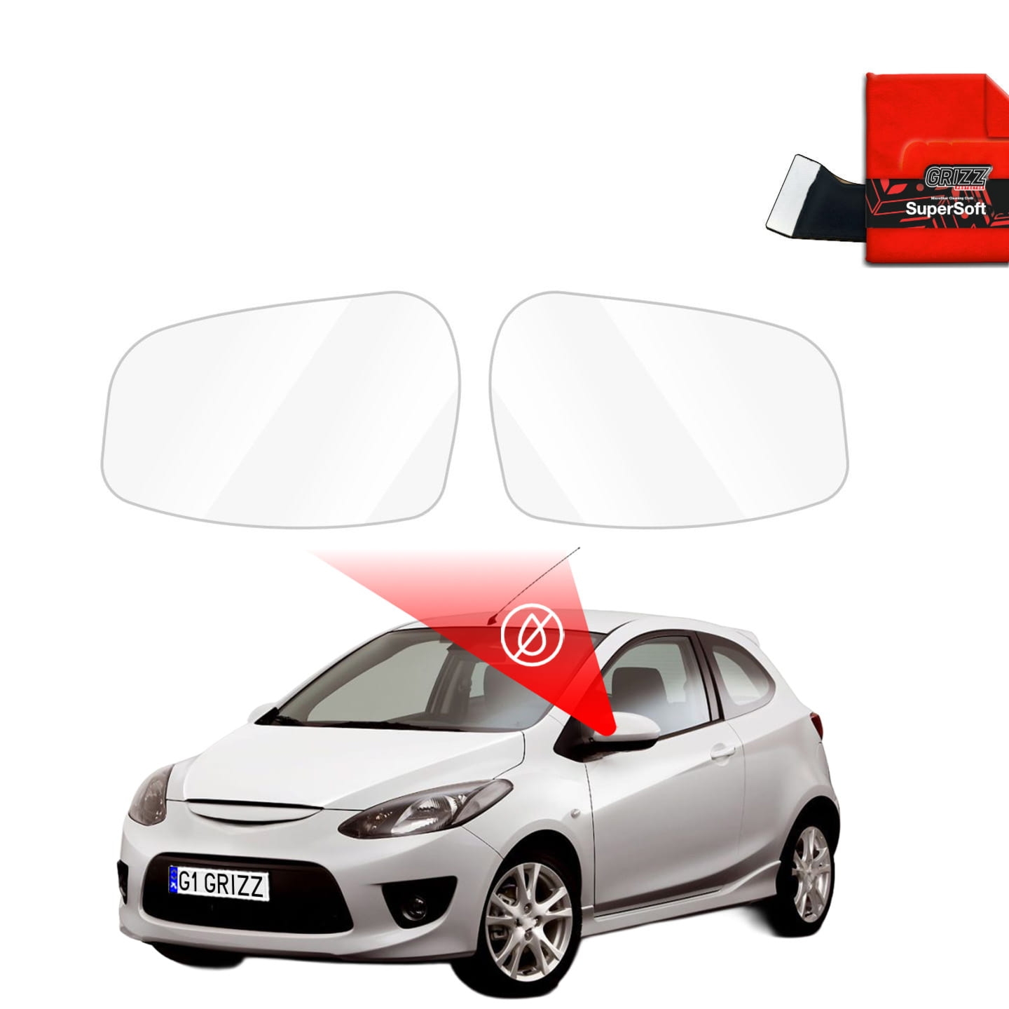 Folia przeciwdeszczowa Grizz Protector na lusterka do Mazda 2 (2007-2014)