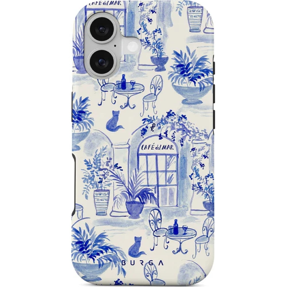 Etui Burga Sobremesa Tough Magnetic do iPhone 17, białe z niebieskim wzorem