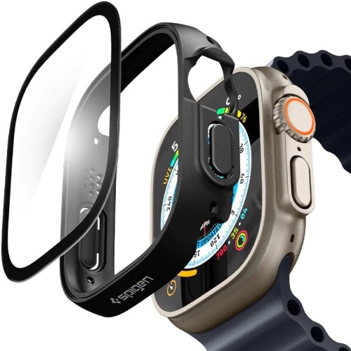 Image of Etui + szkło Spigen Thin Fit 360 do Apple Watch 2/1 49 mm, czarne