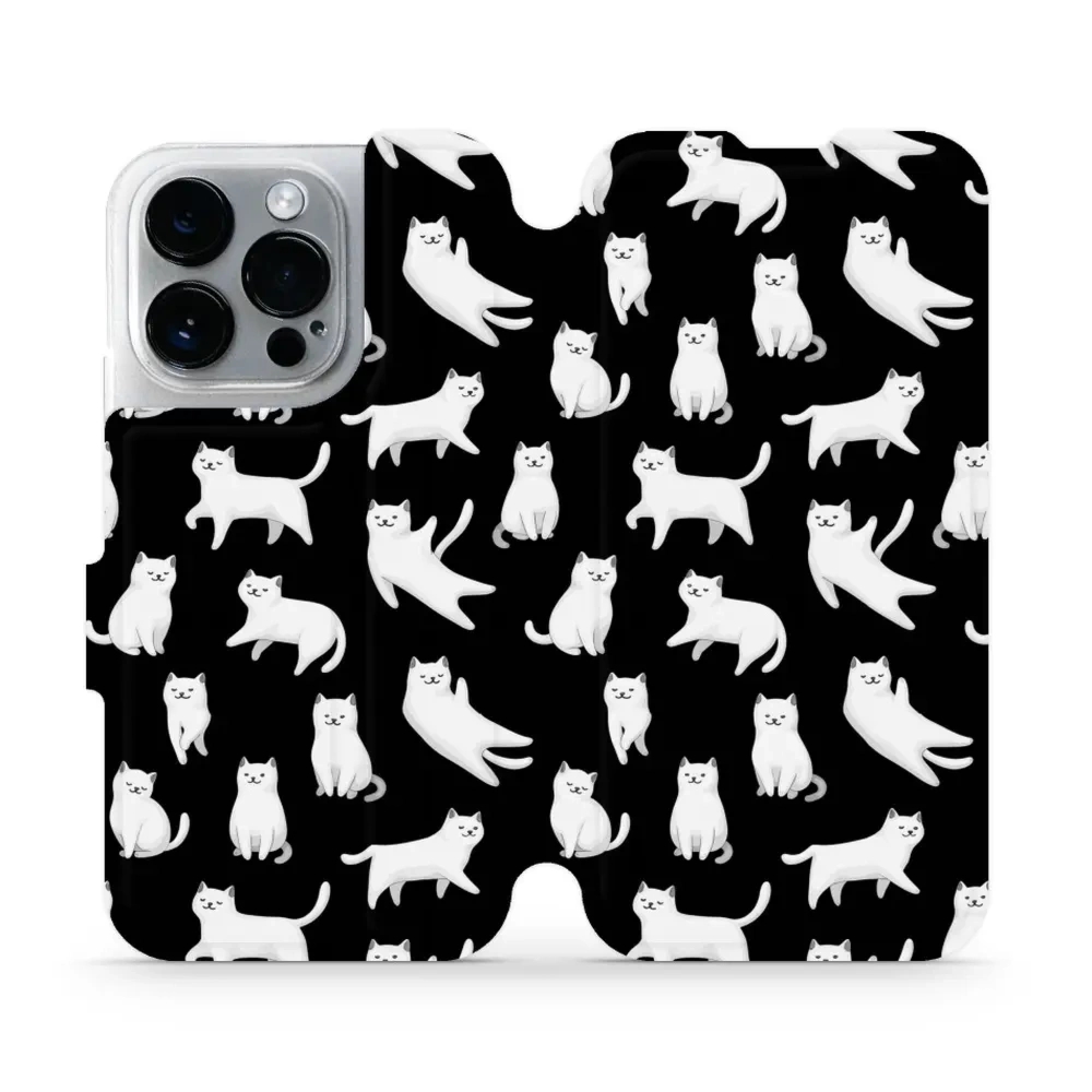 Etui z klapką do iPhone 14 Pro, Mobiwear Book, kotki luna