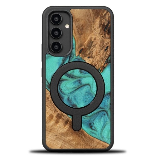 Image of Drewniane etui do Galaxy A54 5G, Bewood Unique Turquoise do MagSafe