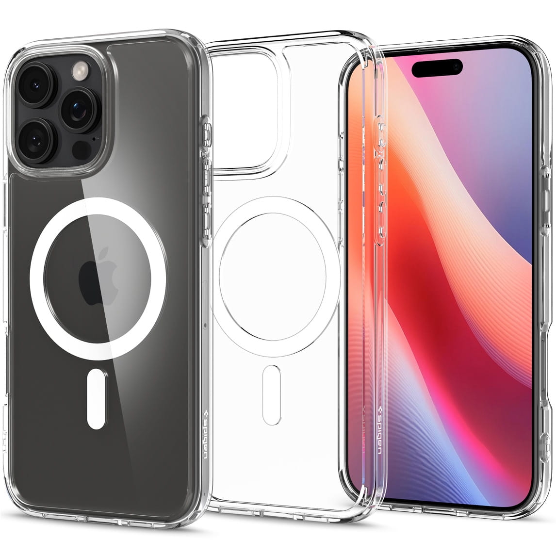 Image of Etui Spigen Ultra Hybrid Mag do MagSafe do iPhone 16 Pro Max, przezroczysto-białe