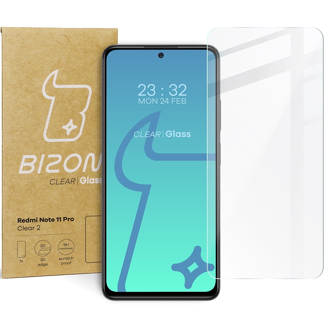 Image of Szkło hartowane Bizon Glass Clear 2 do Xiaomi Redmi Note 11 Pro