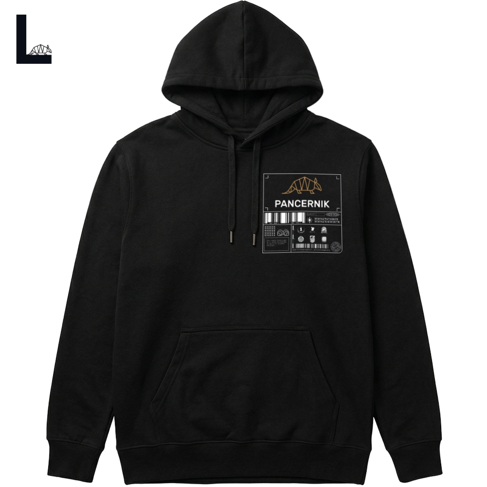 Bluza z kapturem, hoodie Pancernik Sign (nie ma lekko), czarna L