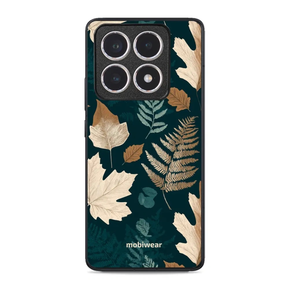 Etui ochronne do Xiaomi 14T, Mobiwear Glossy Case, zielnik z liści i paproci