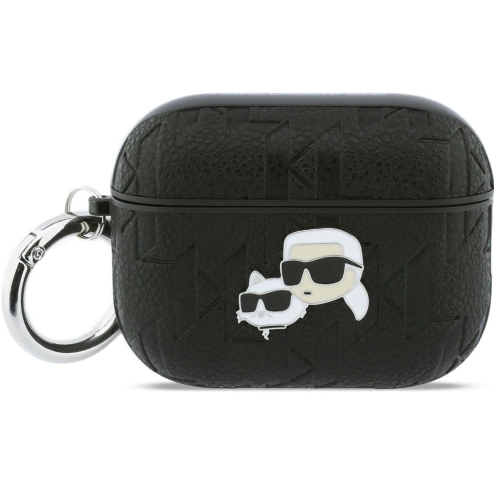 Etui Karl Lagerfeld Monogram Karl and Choupette Head do AirPods Pro 3, czarne