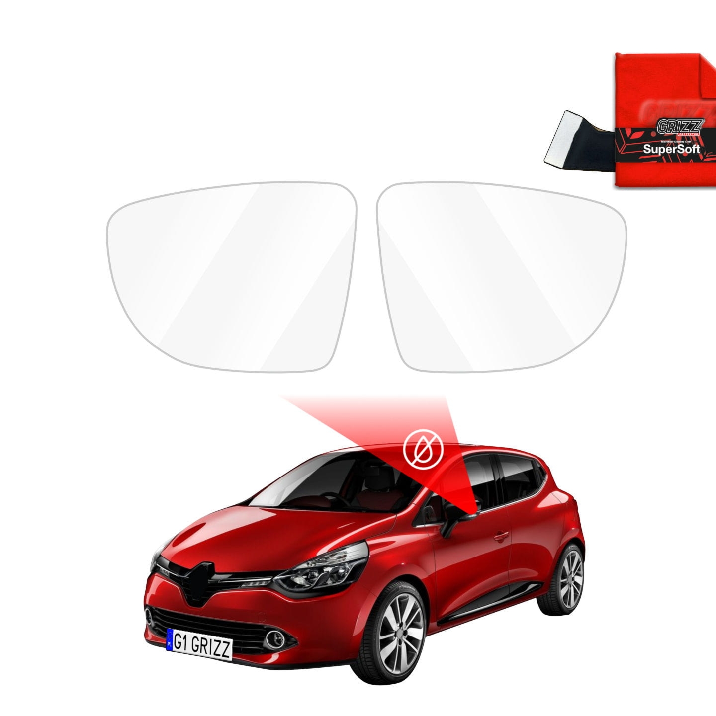 Folia przeciwdeszczowa Grizz Protector na lusterka do Renault Clio (2012-2016)