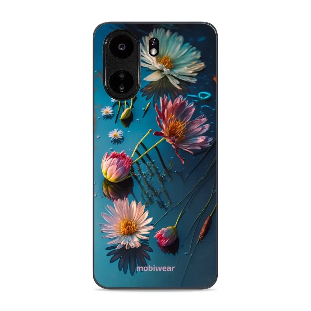 Image of Etui ochronne do Xiaomi Poco C65, Mobiwear Glossy Case, niebiesko-kwieciste