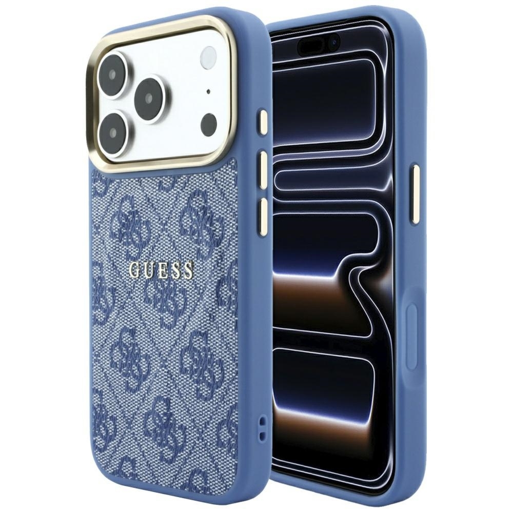 OUTLET: Etui Guess Embossed 4G Classic do iPhone 18 Pro Max / 17 Pro Max do MagSafe, niebieskie