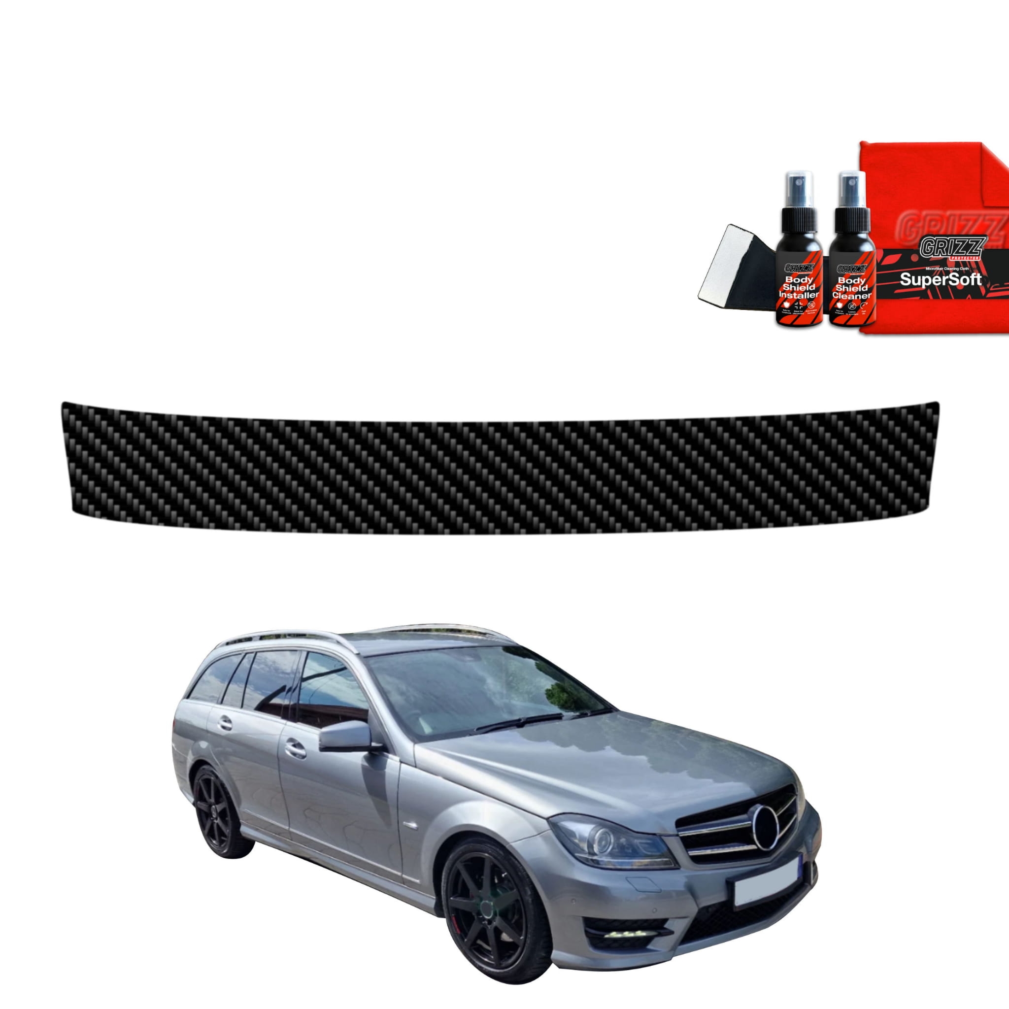 Folia karbonowa Grizz Protector na próg bagażnika do Mercedes Benz C Klasa S204 Kombi Facelifting (2011-2014)