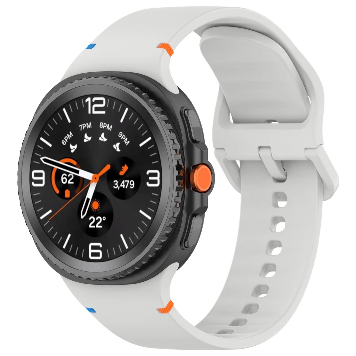 Silikonowy pasek Bizon Strap Watch Silicone G do Galaxy Watch 8 40 mm / 44 mm / 8 Classic 46 mm, jasnoszary
