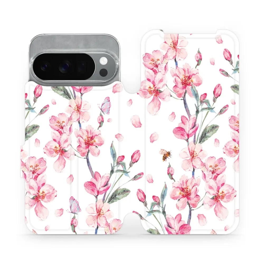 Etui z klapką do Pixel 10 Pro, Mobiwear Book, różowa wiosna