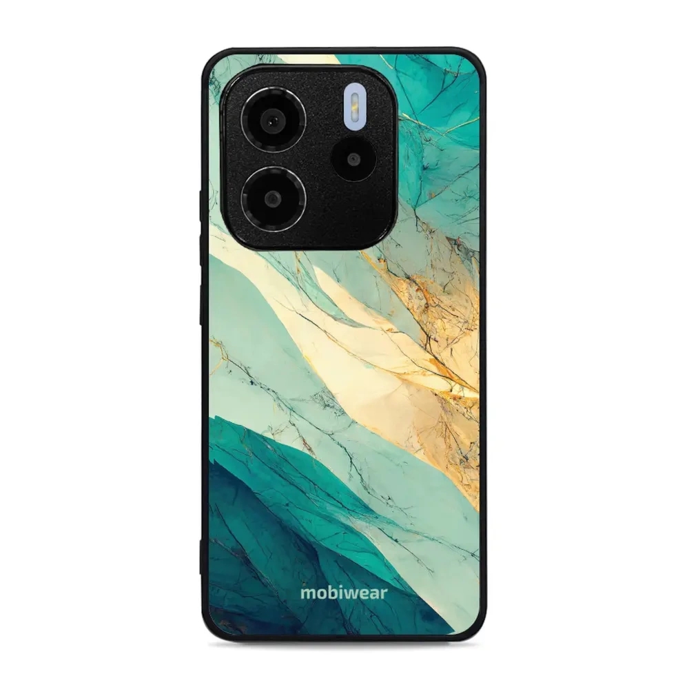 Etui ochronne do Xiaomi Redmi Note 14 4G, Mobiwear Glossy Case, turkusowy marmur