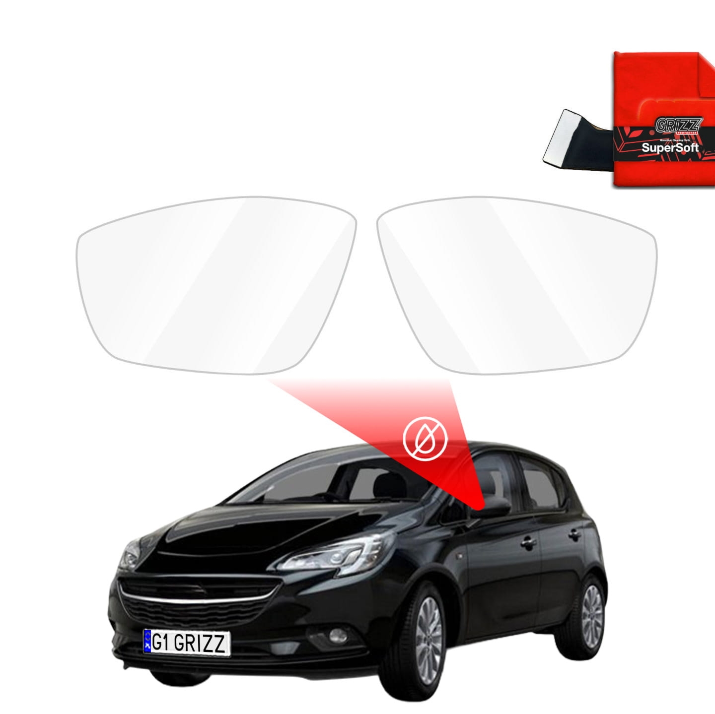 Folia przeciwdeszczowa Grizz Protector na lusterka do Opel Corsa E (2014-2019)
