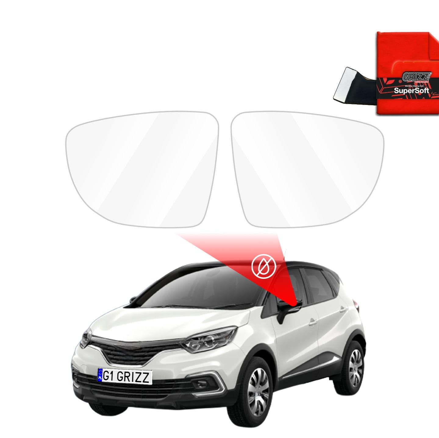 Folia przeciwdeszczowa Grizz Protector na lusterka do Renault Captur (2013-2019)
