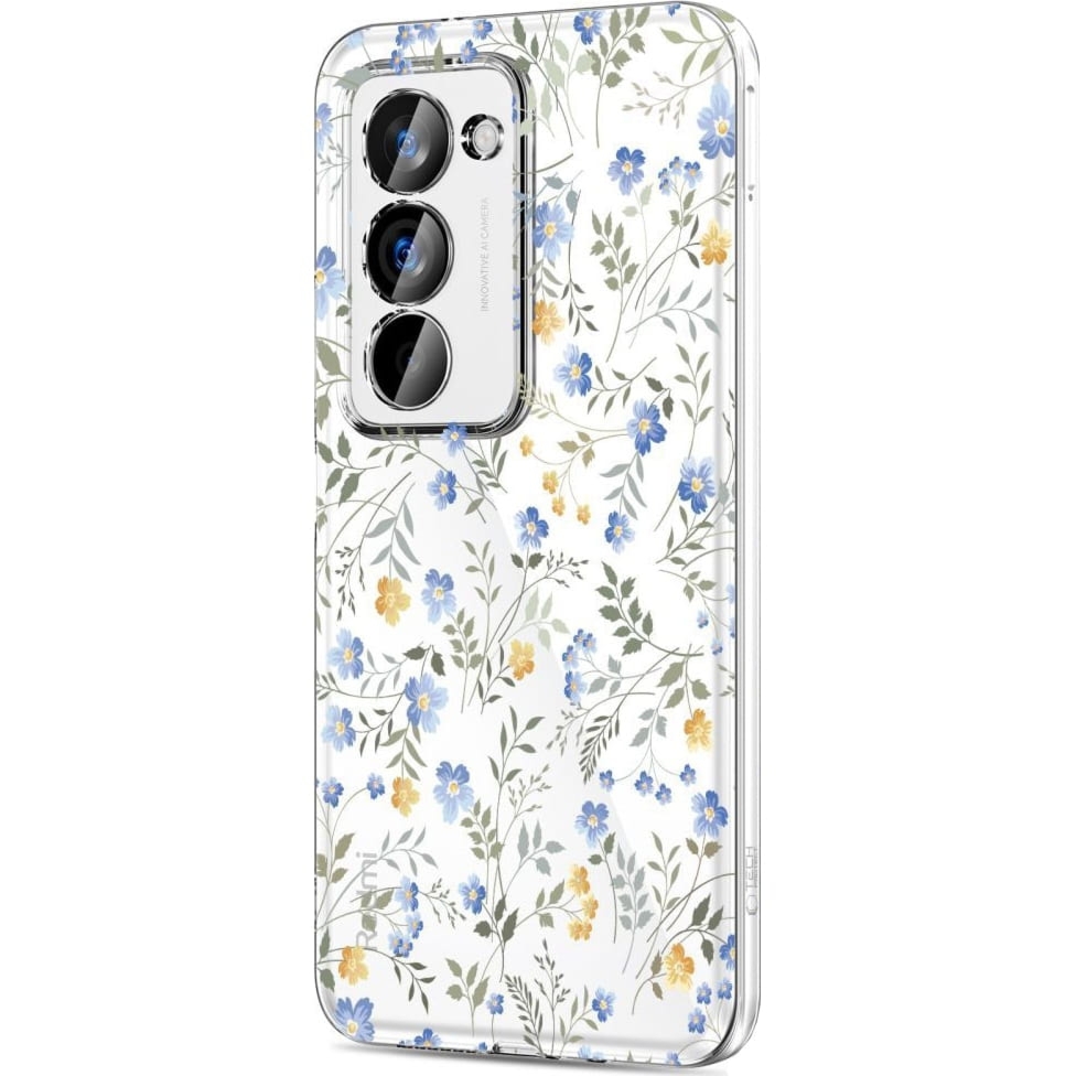 Etui Tech-Protect Flexair do Xiaomi Redmi 15 4G / 5G, przezroczyste z kwiatowym wzorem