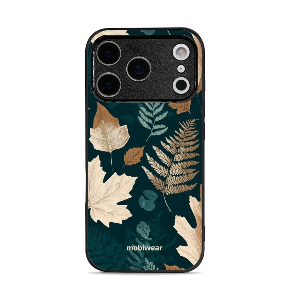 Etui ochronne do iPhone 17 Pro, Mobiwear Glossy Case, zielnik z liści i paproci