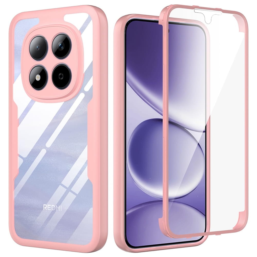 OUTLET: Etui 360 z ochroną na ekran Techsuit ColorVerse do Xiaomi Redmi Note 15 Pro 5G, przezroczysto-różowe