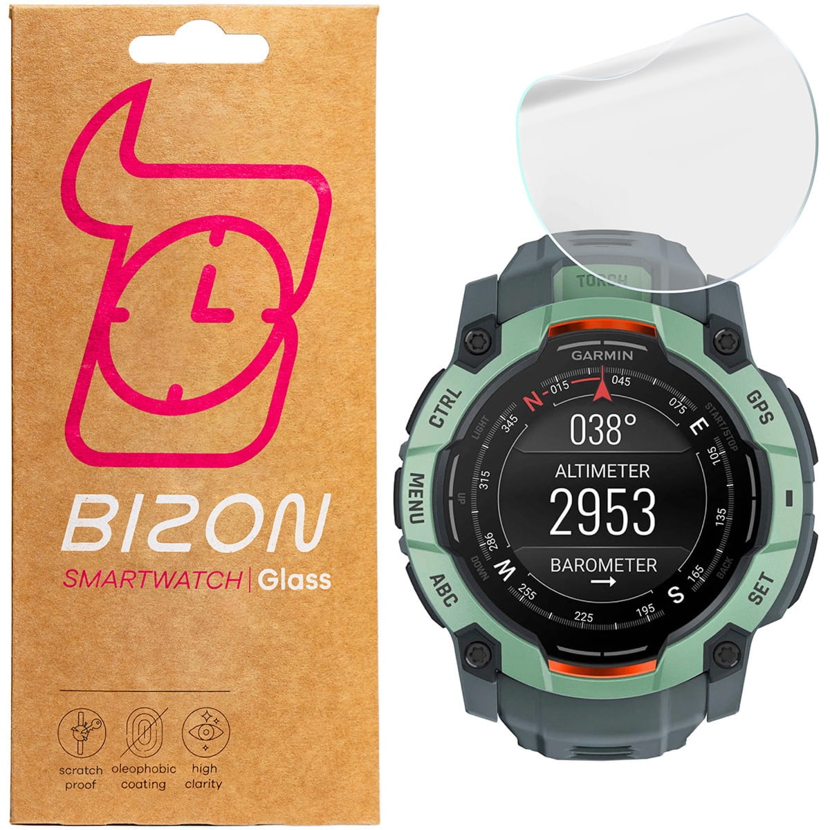 Folia hydrożelowa na ekran Bizon Watch Film Hydrogel Duo do Garmin Instinct 3 45 mm, 2 sztuki