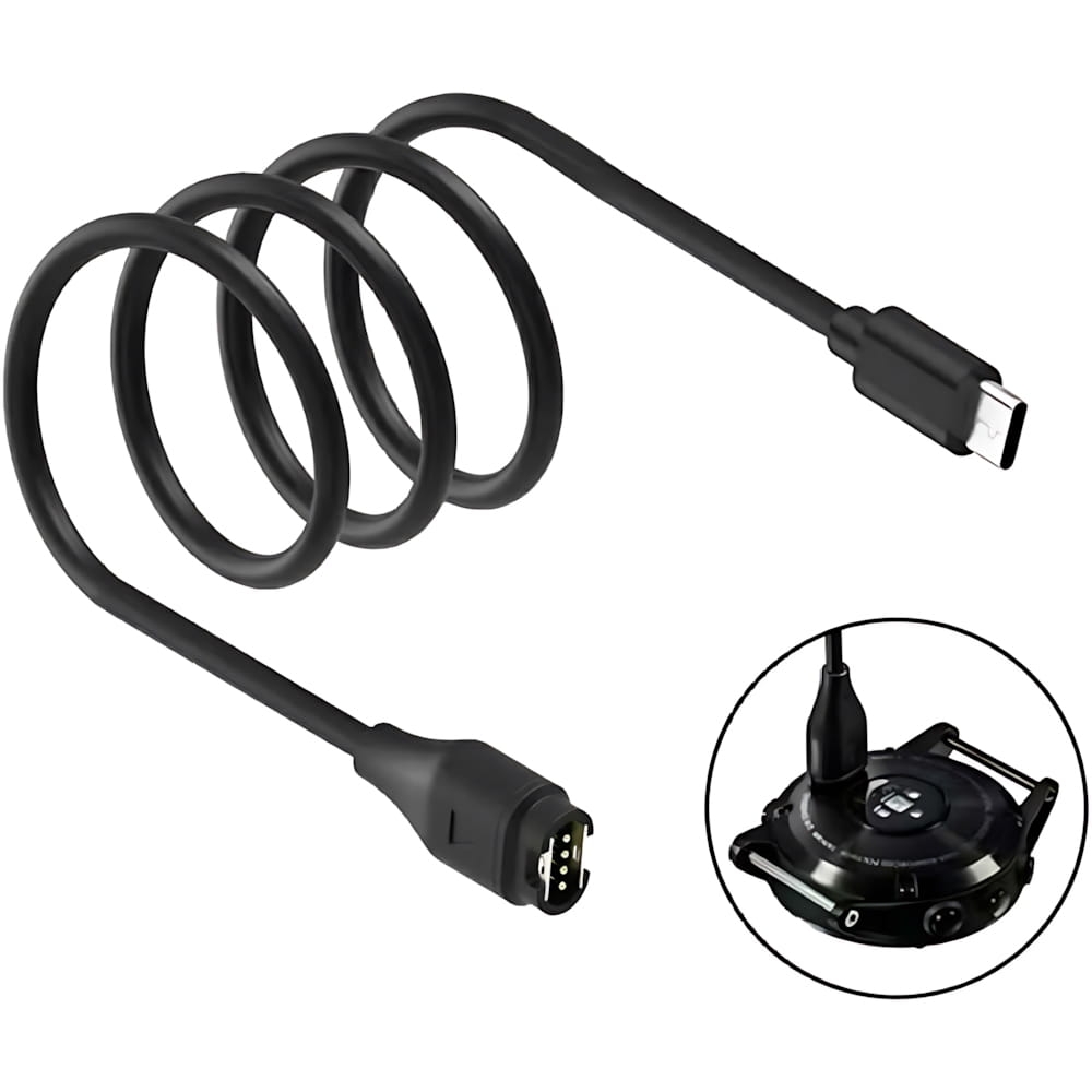 Image of Kabel do ładowania zegarków Garmin, Beline, USB-C, 1m, czarny