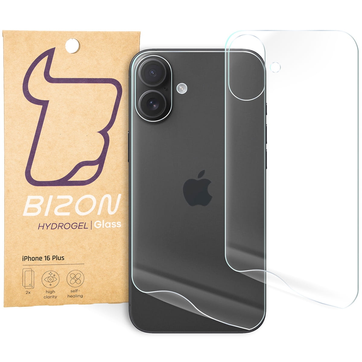 Folia hydrożelowa na tył Bizon Film Hydrogel Back Duo do iPhone 16 Plus, 2 sztuki