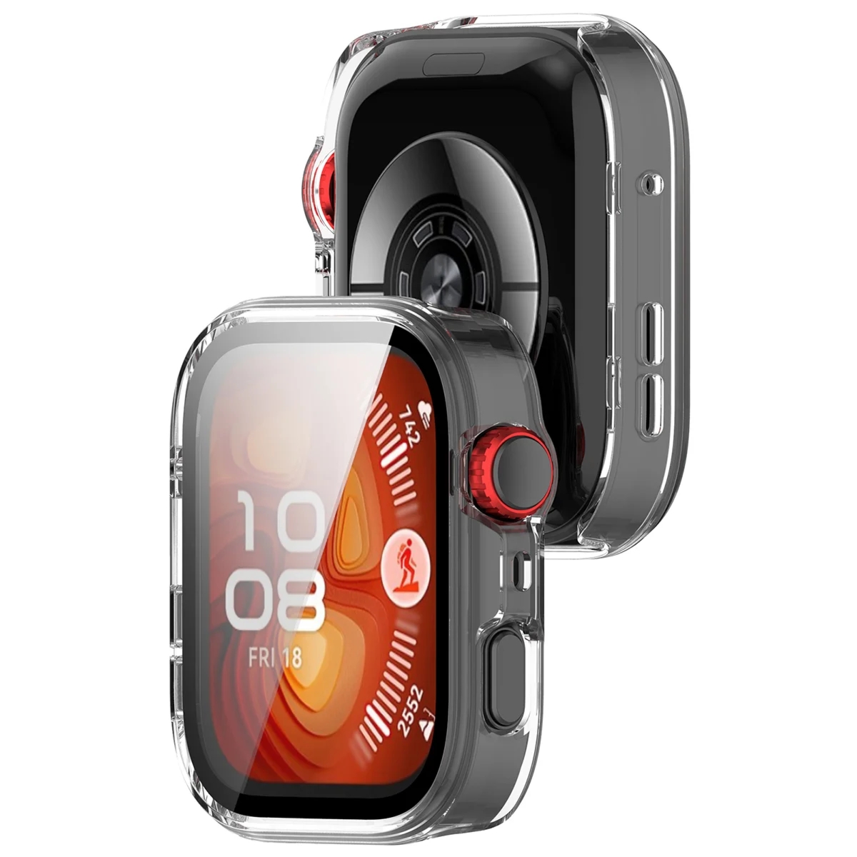 Etui ze szkłem do zegarka Bizon Case Watch Adamo do Huawei Watch Fit 5 Pro, przezroczyste