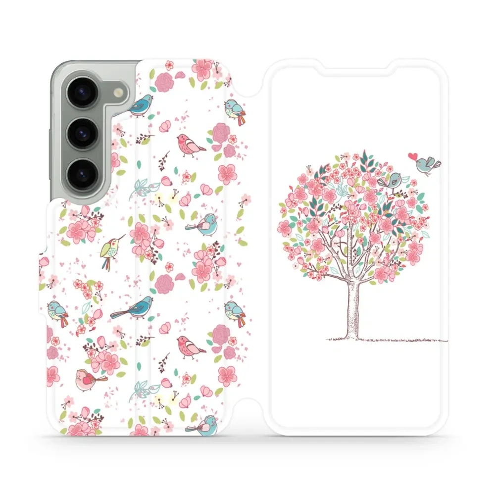 Etui z klapką do Galaxy S23, Mobiwear Book, różowy gaj