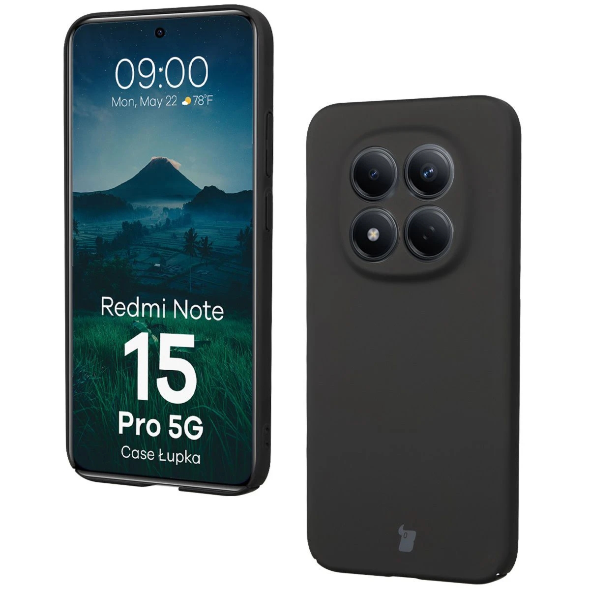 Etui Bizon Case Łupka do Xiaomi Redmi Note 15 Pro 5G, czarne