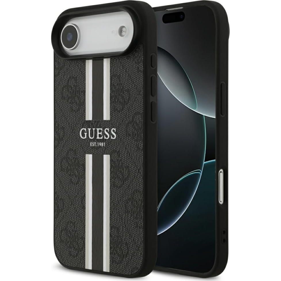 Etui Guess Hardcase 4G Printed Stripes do MagSafe do iPhone Air, czarne
