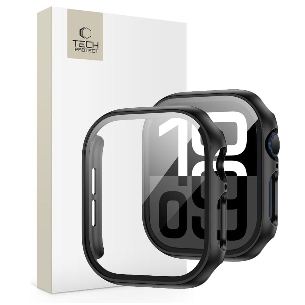 Image of Etui + szkło Tech-Protect Defense360 do Apple Watch 10 (46 mm), czarne