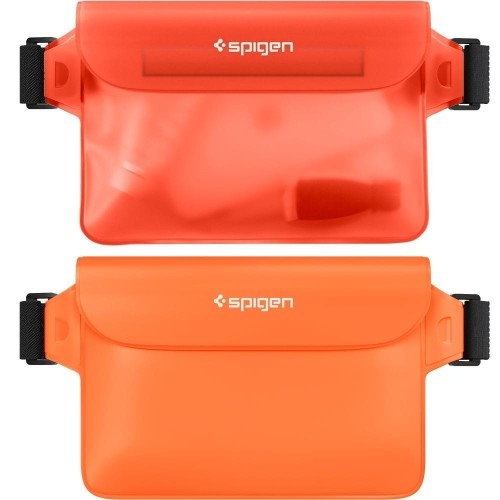 Image of Saszetka / nerka wodoszczelna Spigen A620 Aqua Shield IPX8 2-Pack, pomarańczowa i przezroczysto-pomarańczowa