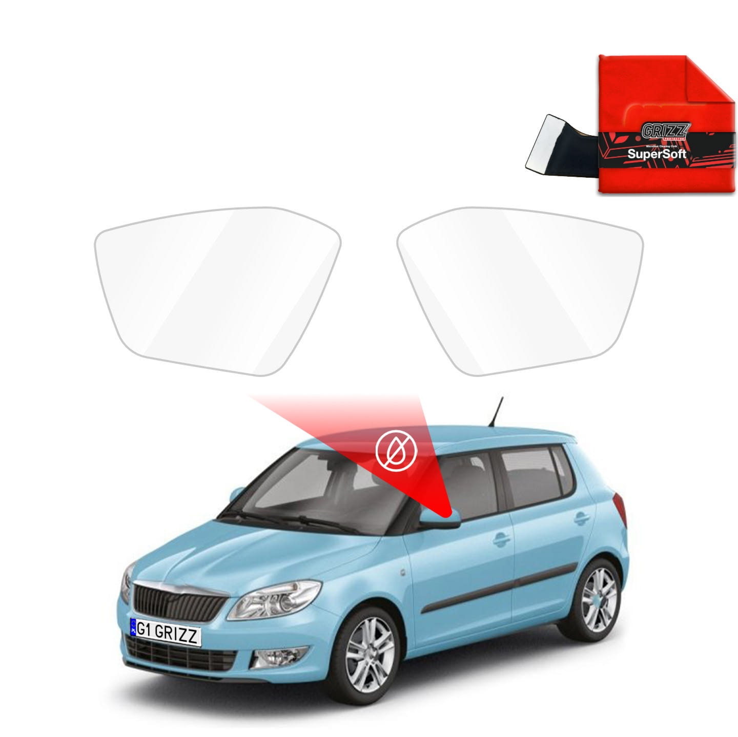 Folia przeciwdeszczowa Grizz Protector na lusterka do Skoda Fabia (2014-2021)